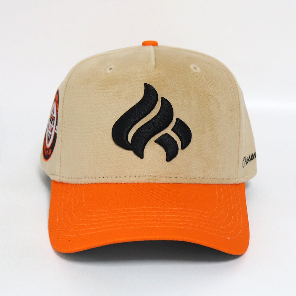 5th Anniversary - Orange and Cream Velvet Cap