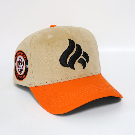 5th Anniversary - Orange and Cream Velvet Cap